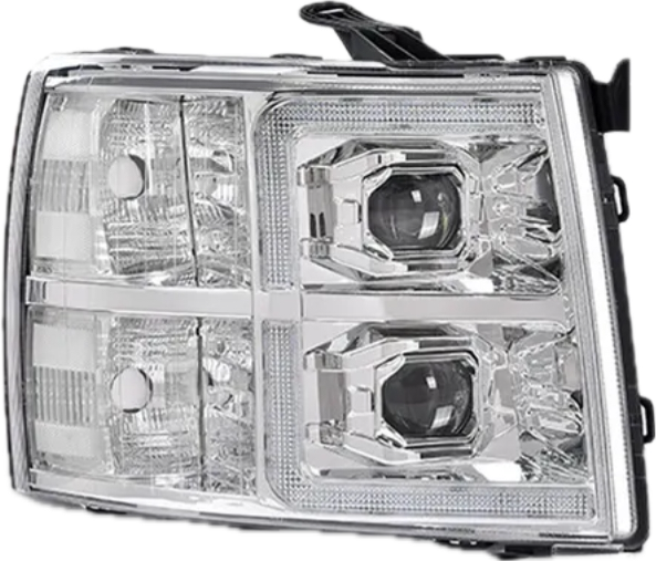 Speed Daddy Black Housing Amber Reflector Headlights + Full LED Tail Lamps – 2007-2014 Chevy Silverado