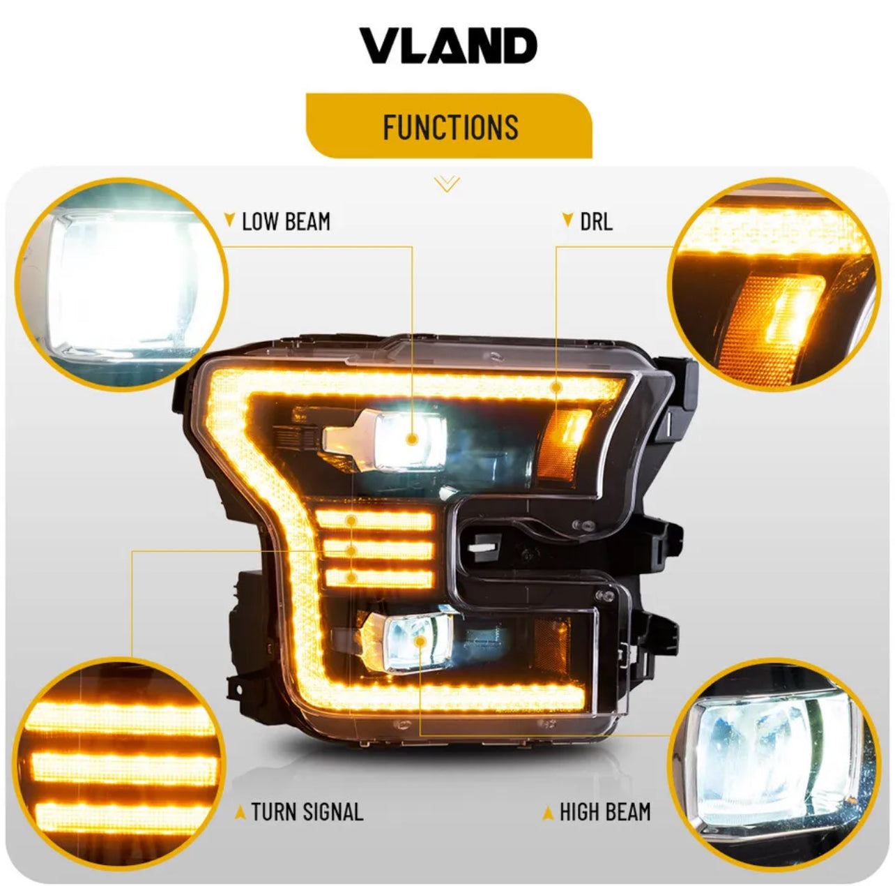 2015-17 F150 Vland LED Headlights